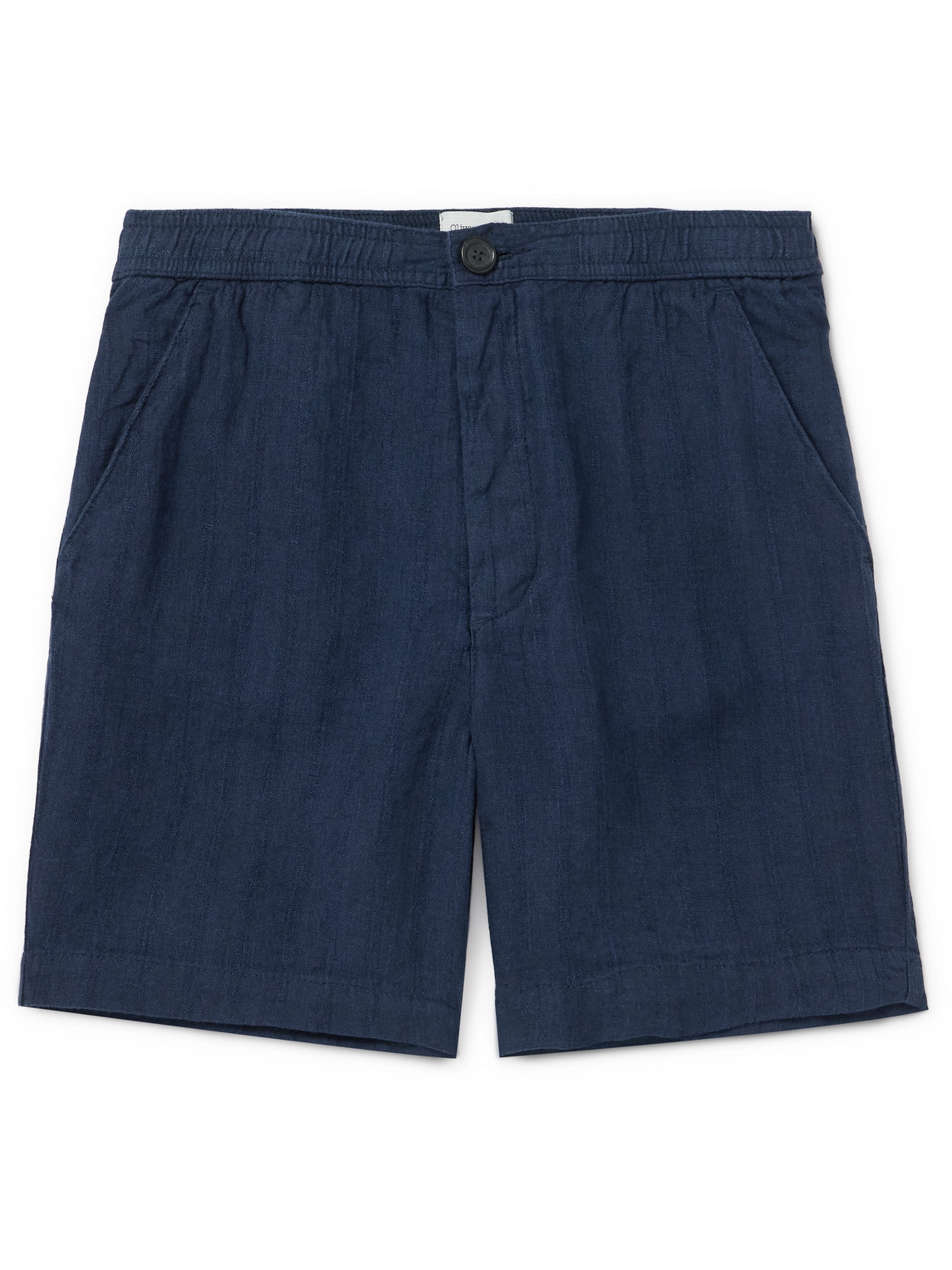 Oliver Spencer Osborne Straight-leg Linen Shorts In Blue