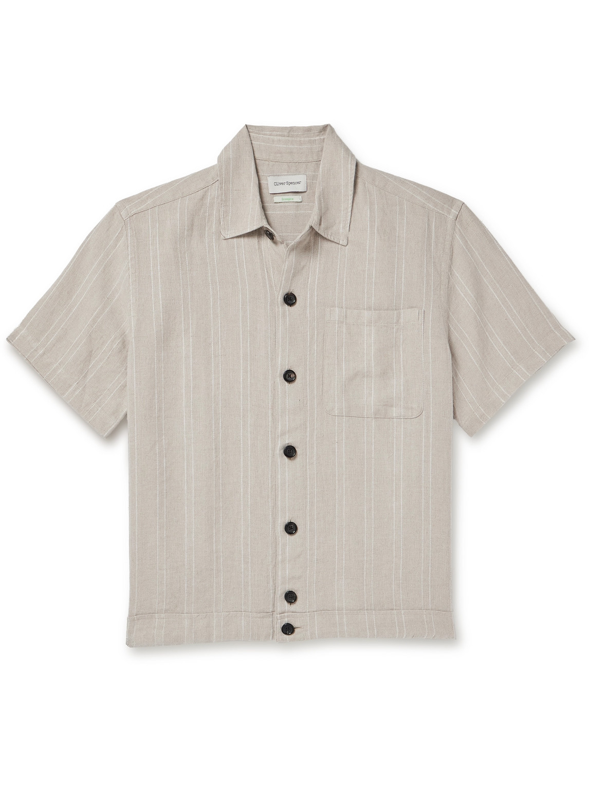 Oliver Spencer Milford Striped Linen Shirt In Neutrals