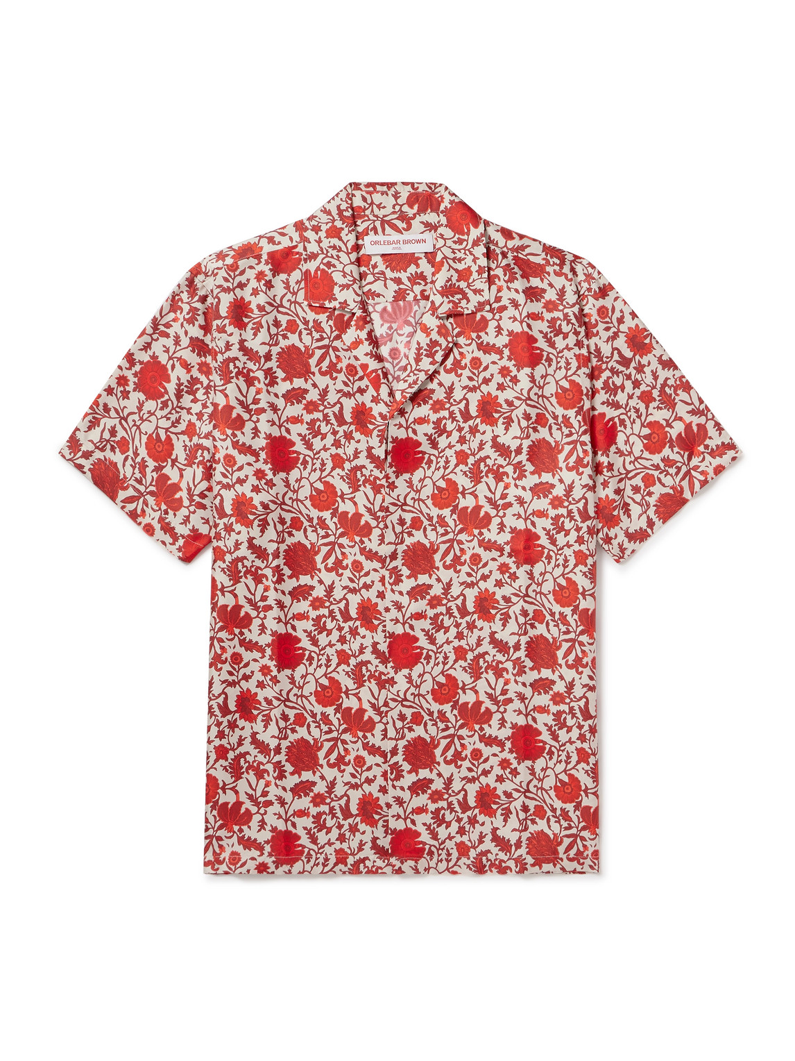 Orlebar Brown La Doublej Camp-collar Floral-print Silk-satin Shirt In Multi