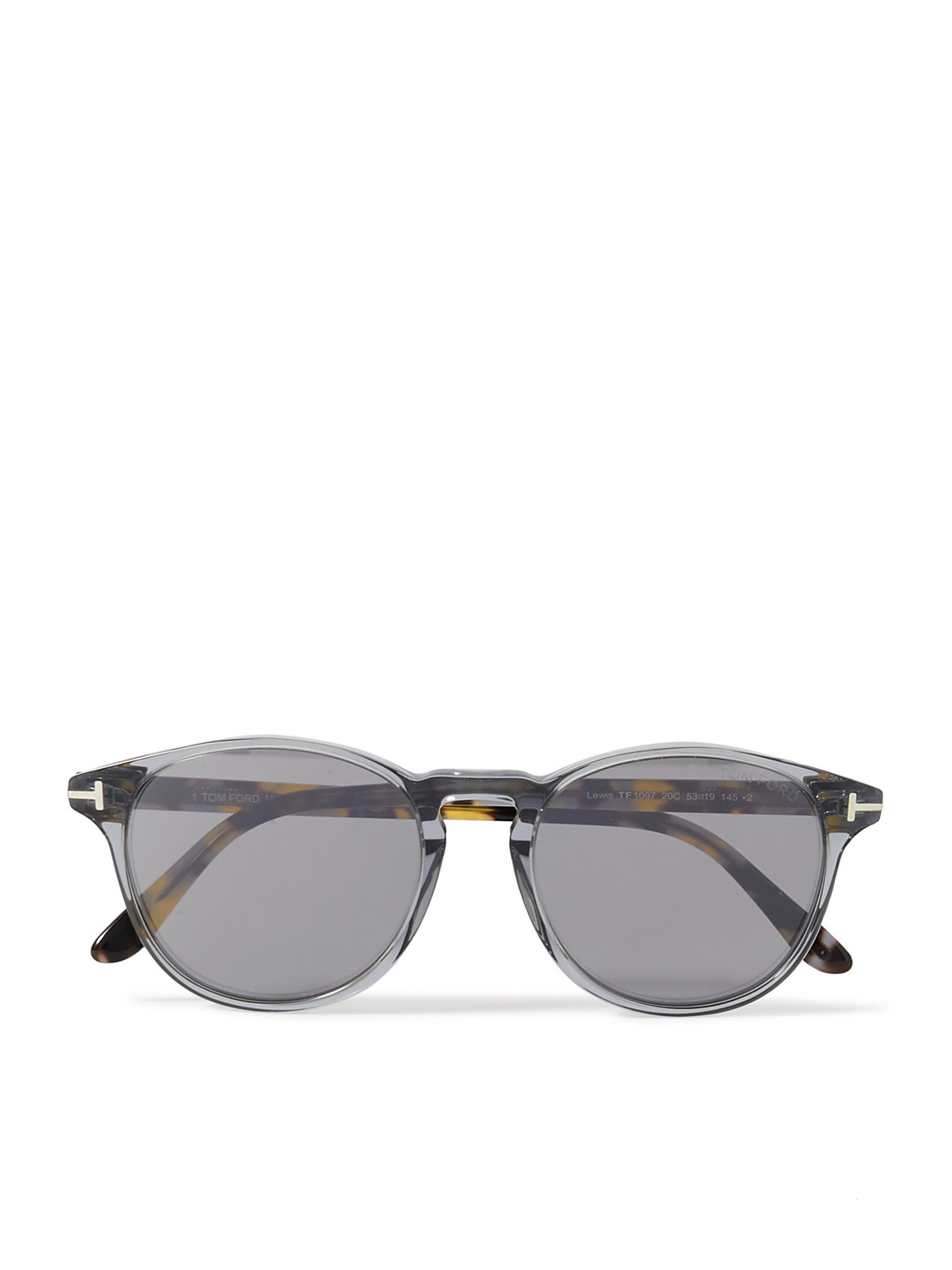 Tom Ford Lewis Round-frame Tortoiseshell Acetate Sunglasses In Gray