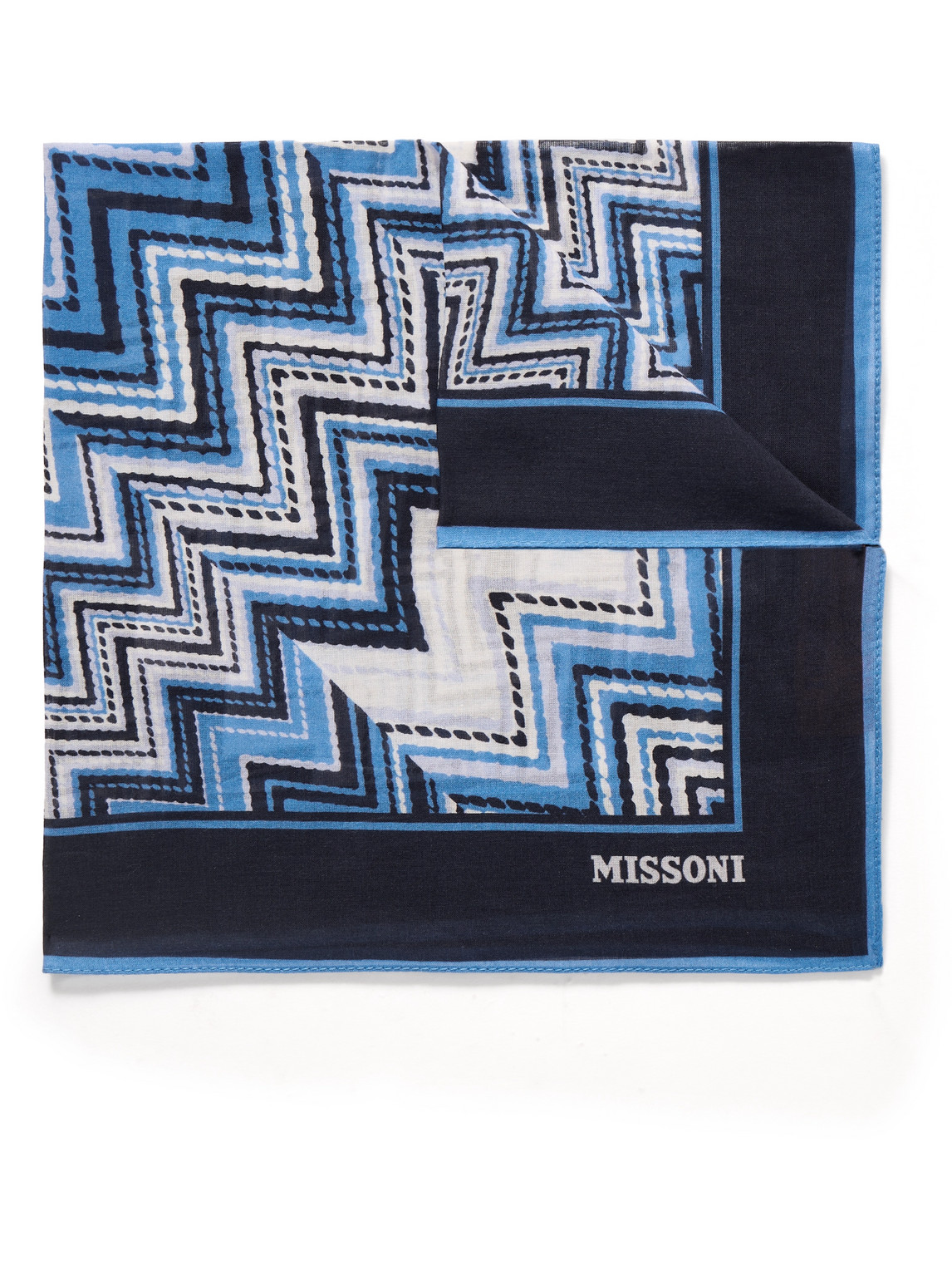 Missoni Printed Striped Cotton-voile Pocket Square In Metallic