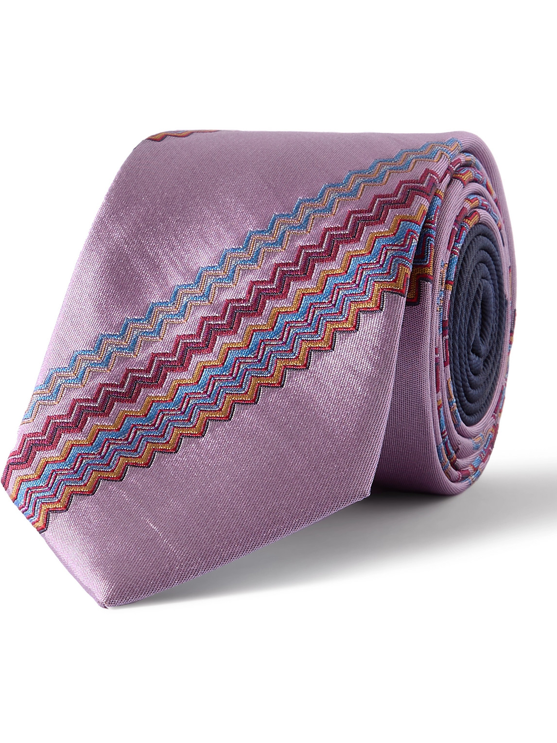 Missoni 7cm Silk-jacquard Tie In Purple