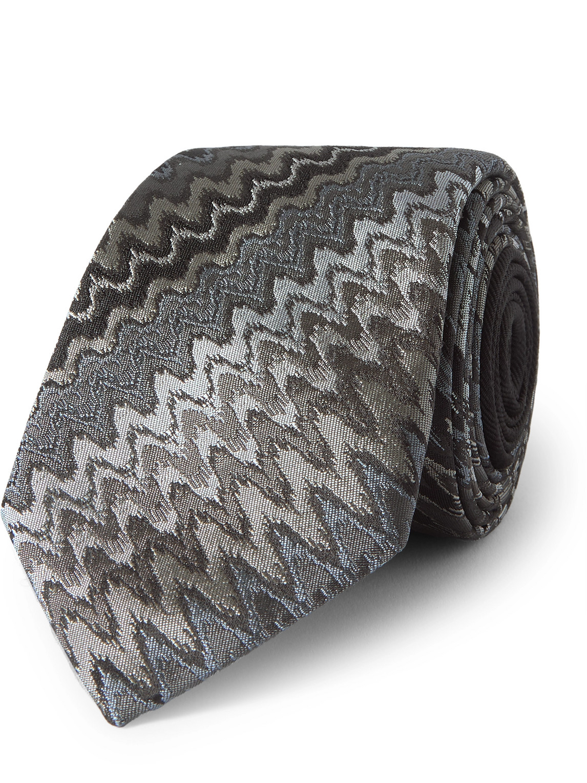 Missoni 7cm Silk-jacquard Tie In Gray