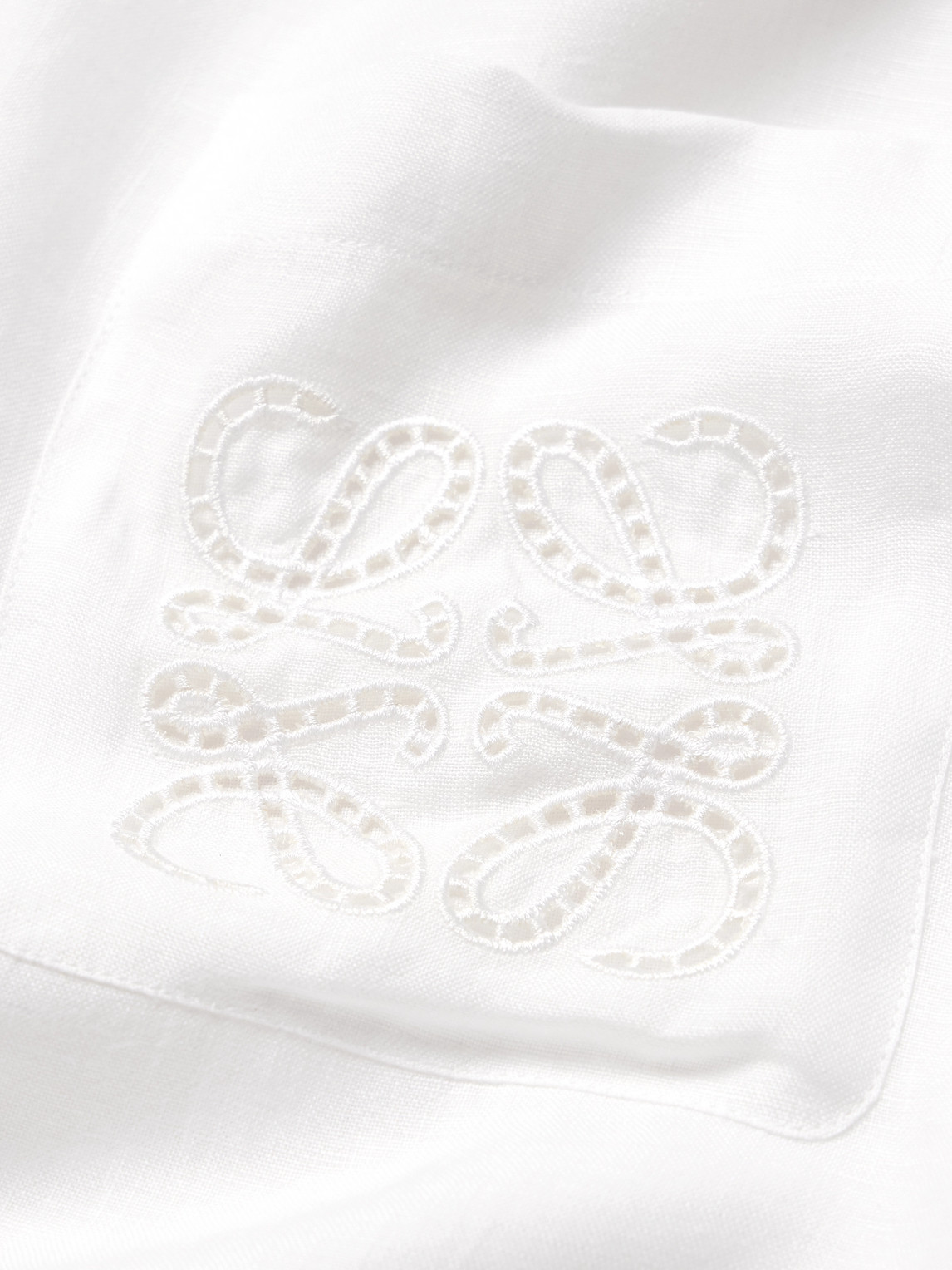 Shop Loewe Paula's Ibiza Broderie Anglaise-trimmed Linen Shirt In White