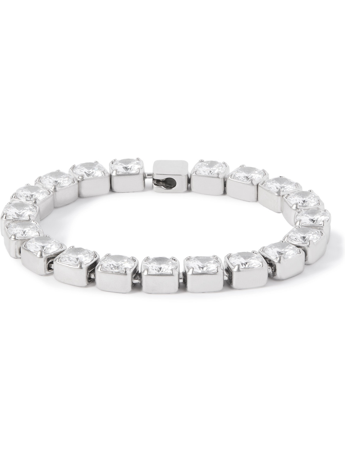 Jil Sander Silver-tone Crystal Bracelet In Metallic