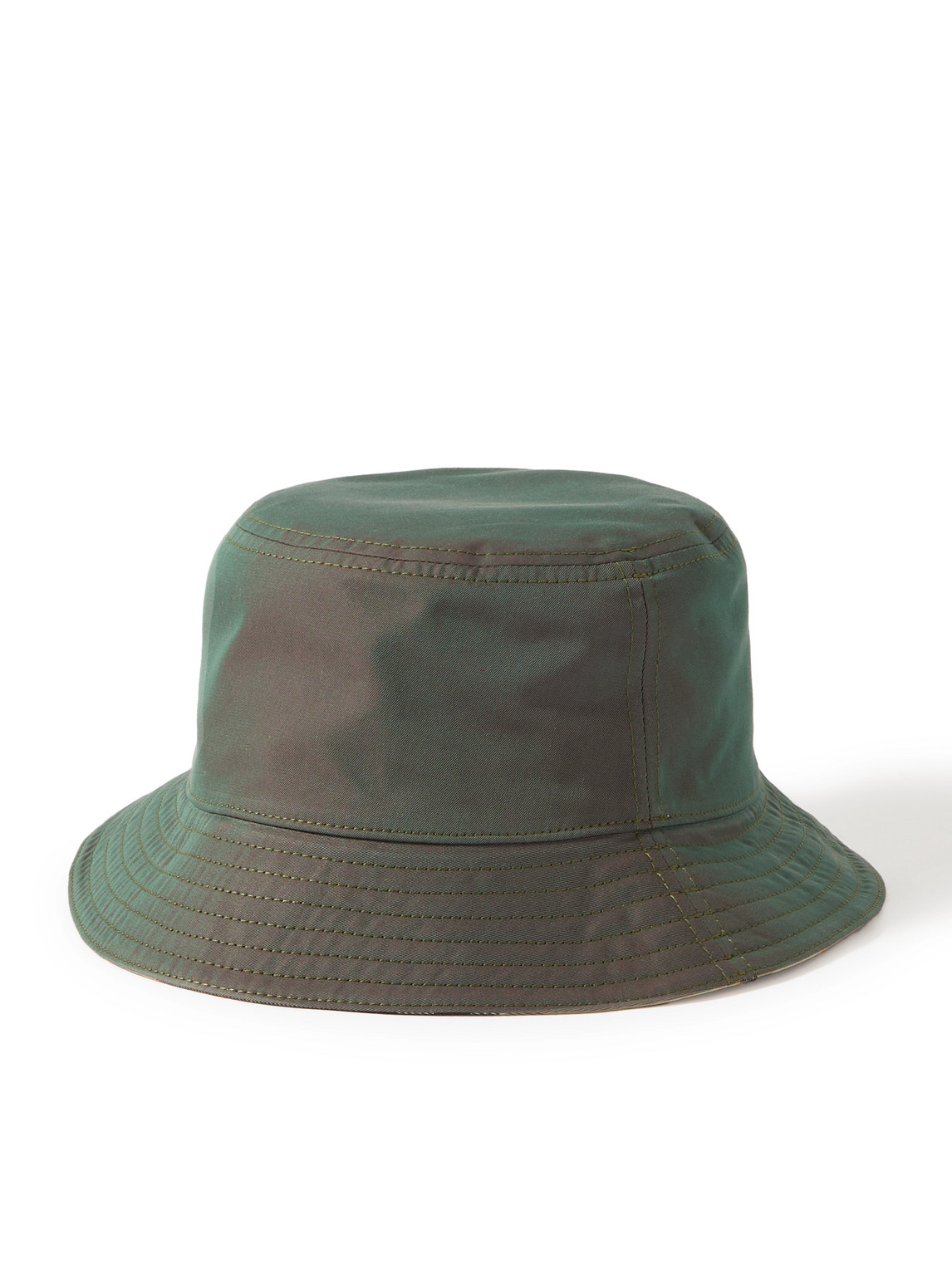 Burberry Reversible Logo-embroidered Cotton-twill Bucket Hat In Green
