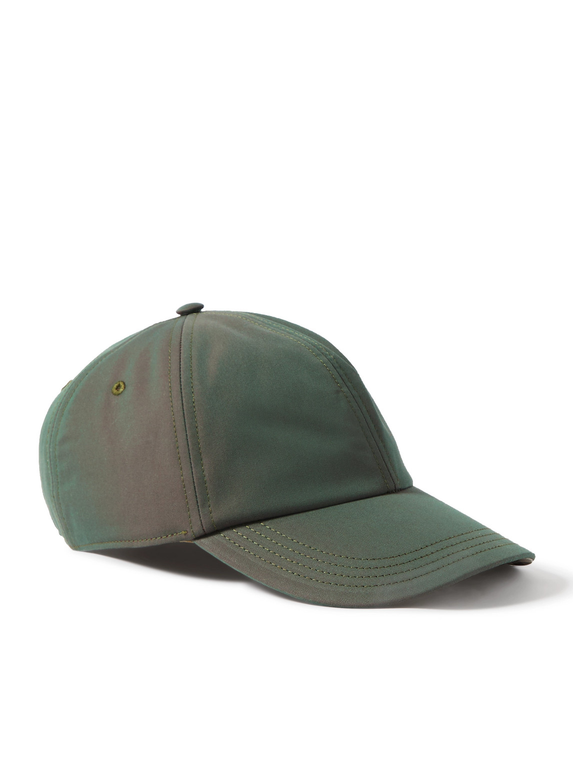 Burberry Iridescent Cotton-twill Baseball Cap In Green