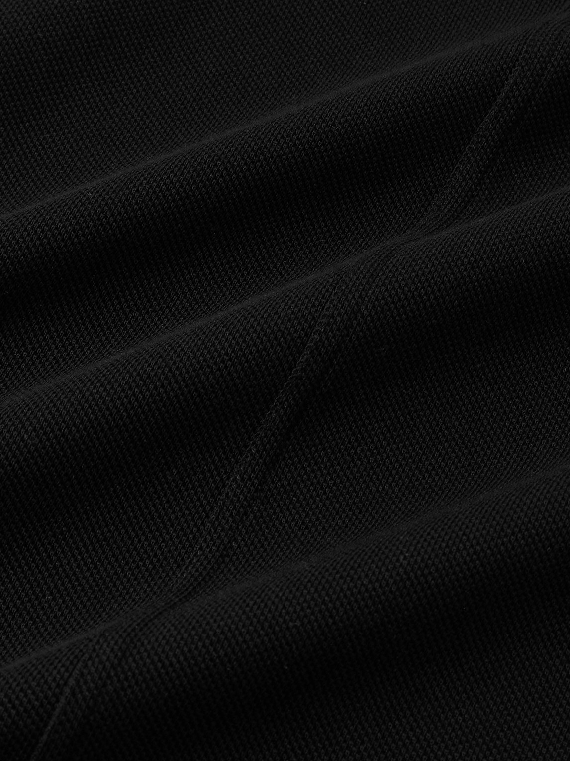 Shop Loewe Logo-embroiderd Cotton-piqué Polo Shirt In Black