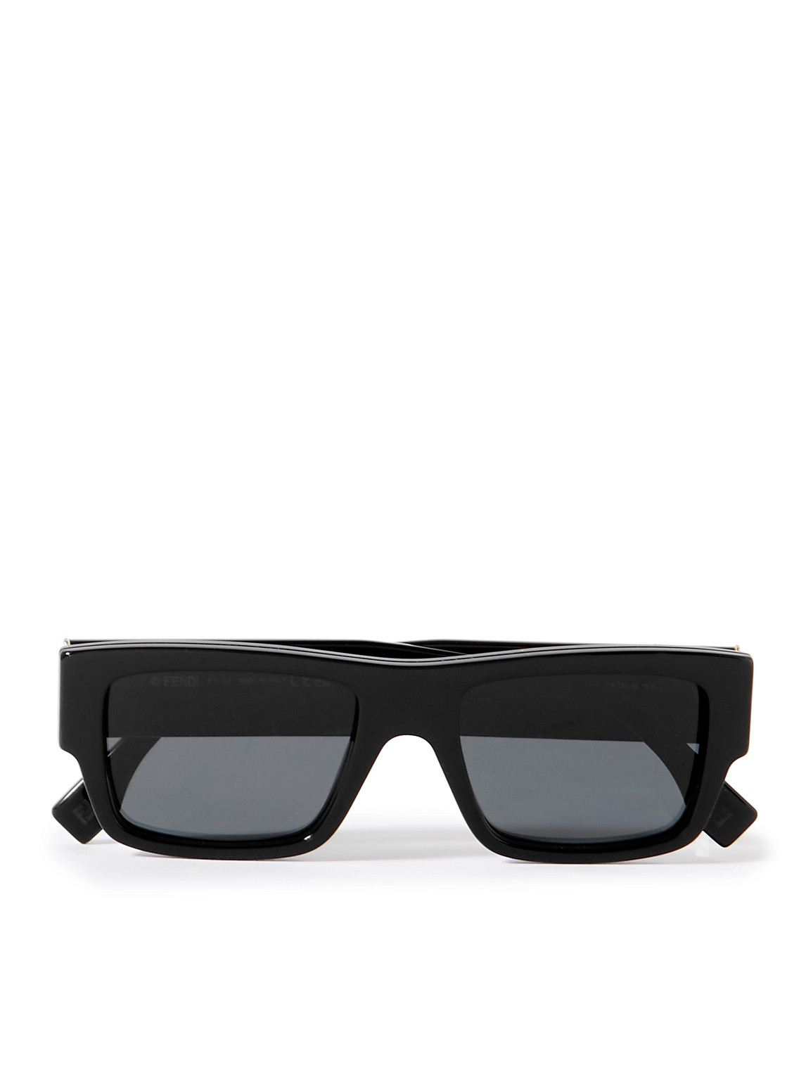 Fendi Signature D-frame Acetate Sunglasses In Black