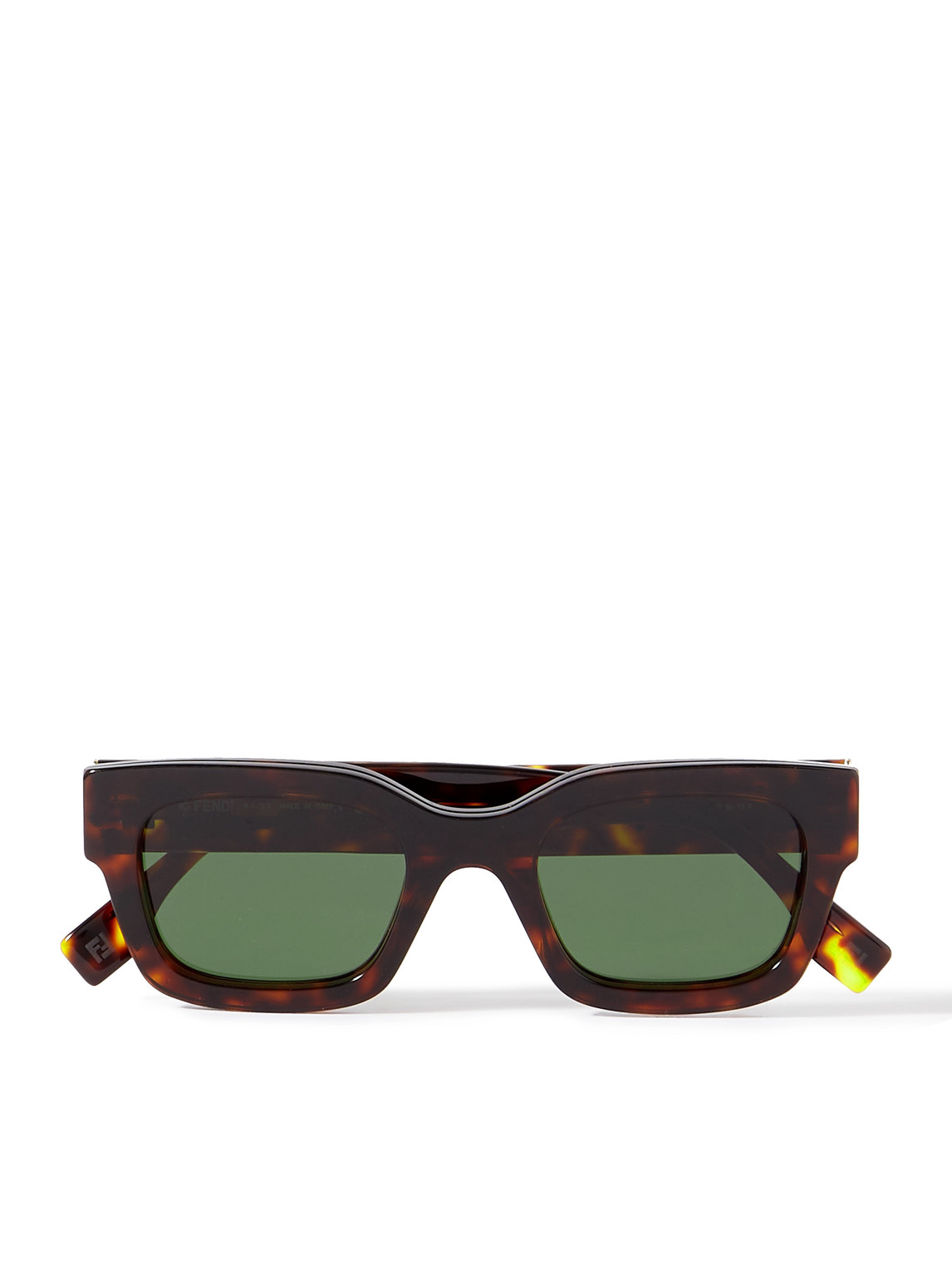 Fendi Signature D-frame Tortoiseshell Acetate Sunglasses In Brown