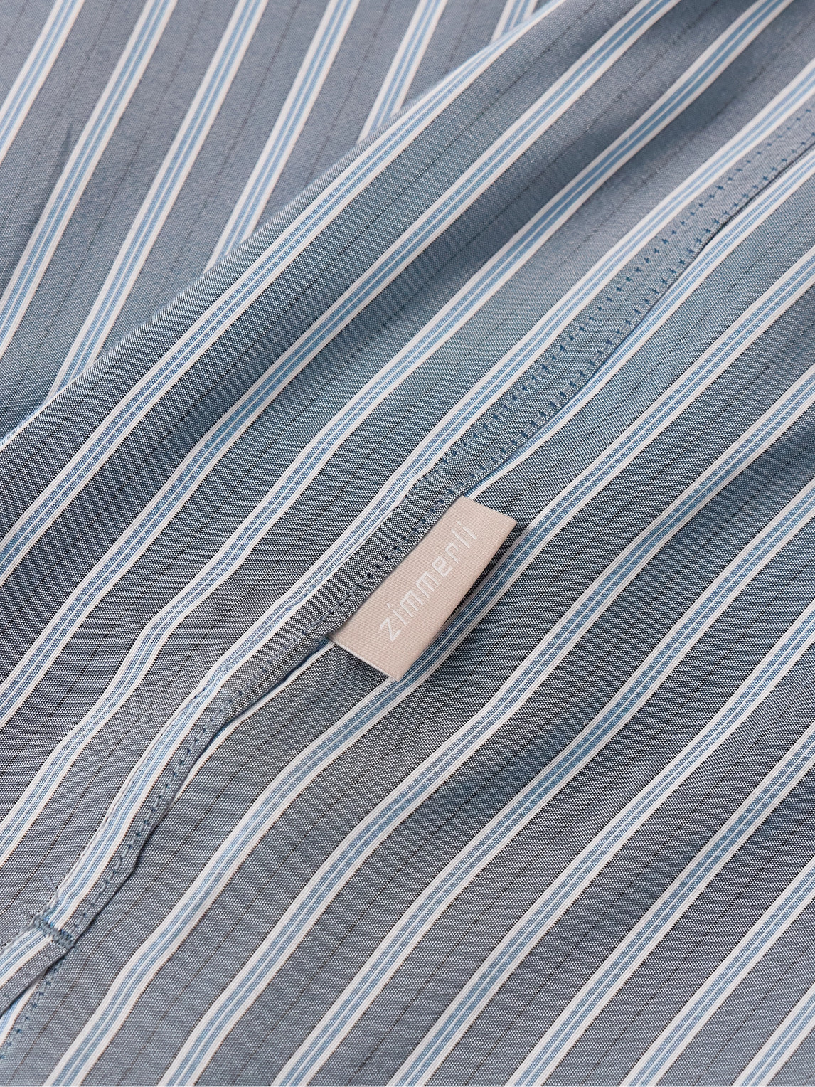 Shop Zimmerli Camp-collar Striped Woven Pyjama Set In Blue