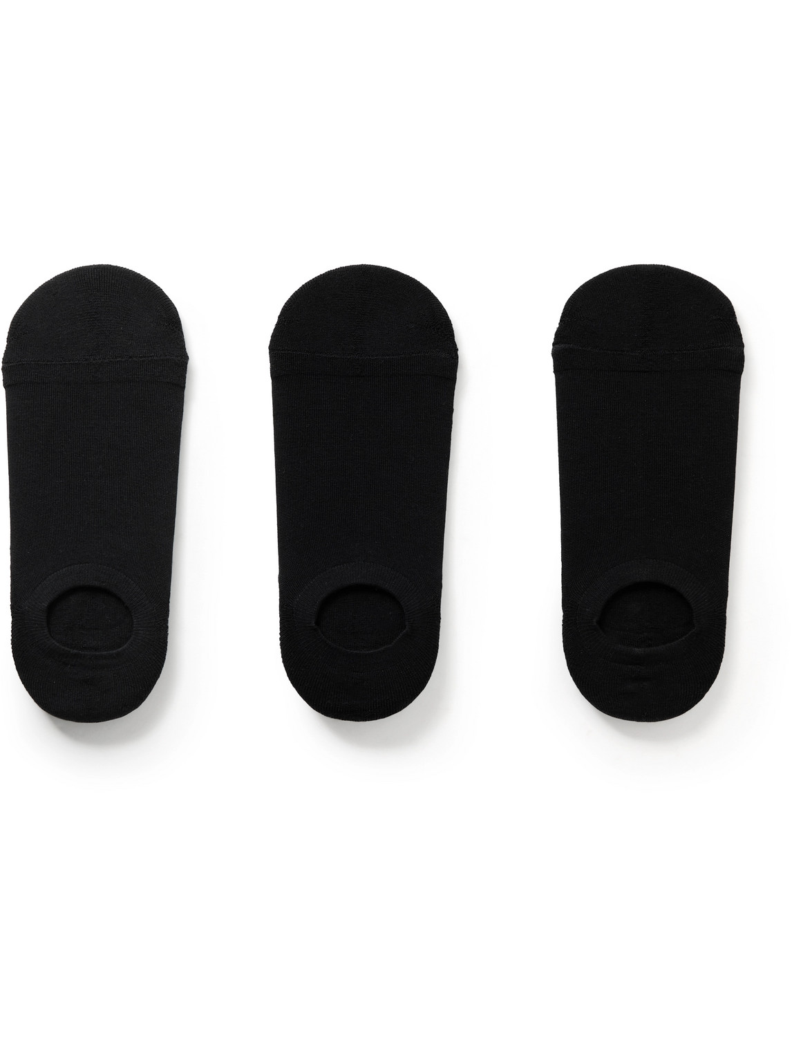 Anonymous Ism Three-pack No-show Cotton-blend Socks In Black