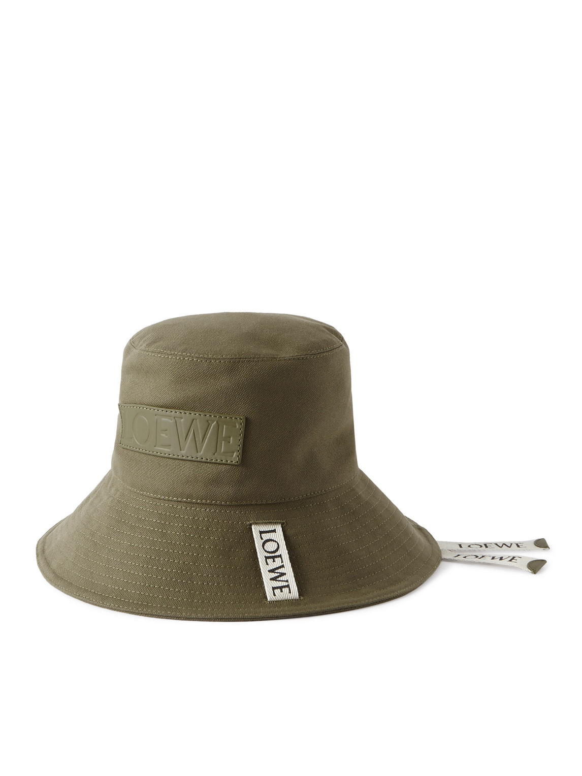 Loewe Paula's Ibiza Logo-appliquéd Canvas Bucket Hat In Green