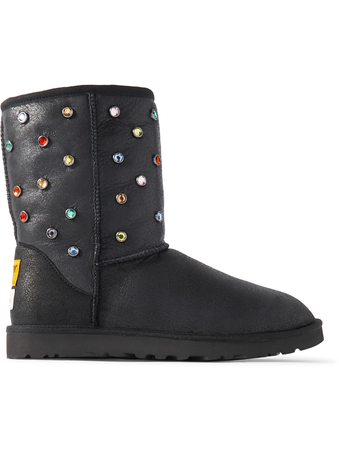 Ugg Gallery Dept. Classic Short Regenerate Shearling-lined Embellished Leather Boots In Black