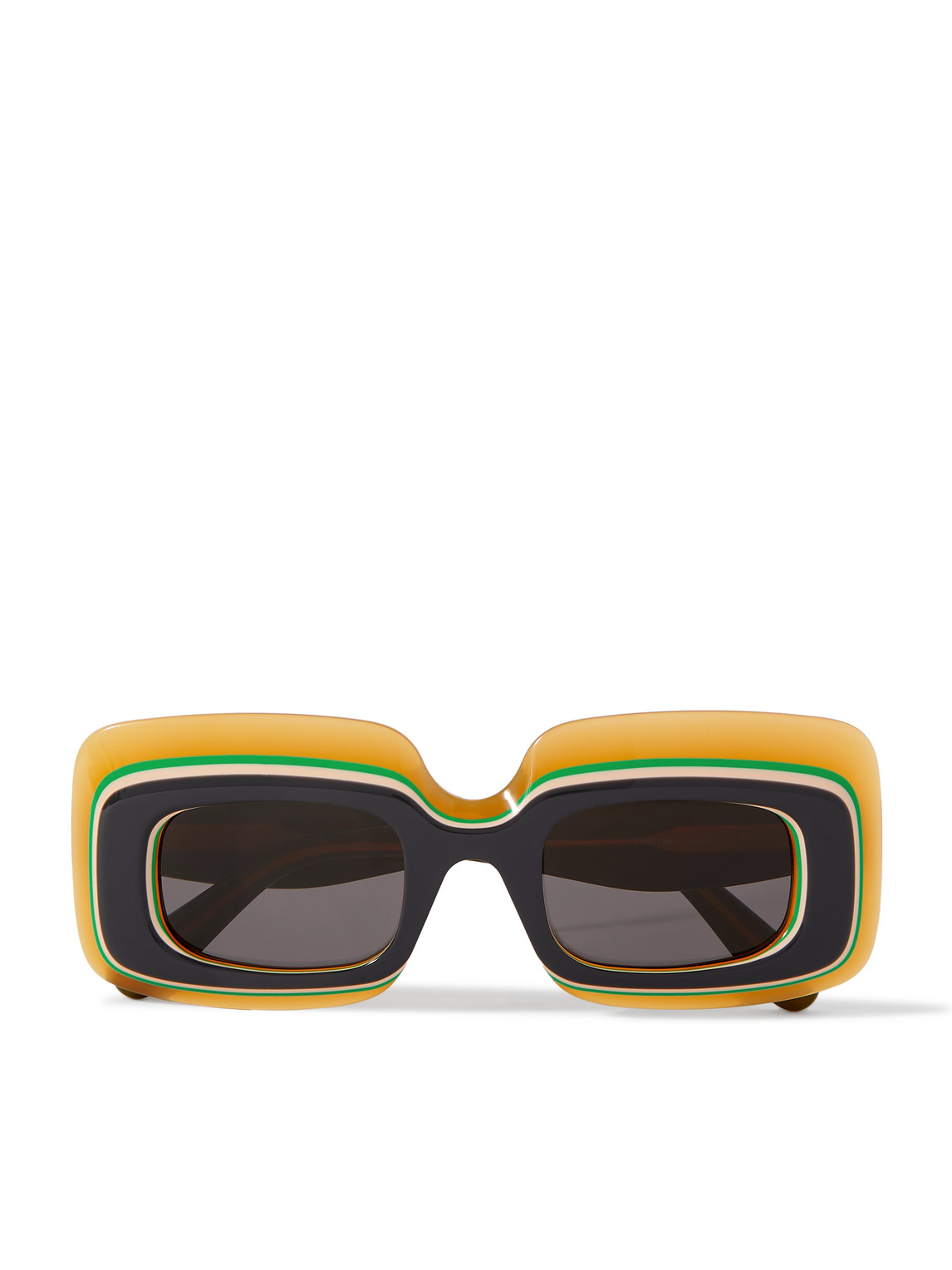 Loewe Paula's Ibiza Rectangle-frame Acetate Sunglasses In Black