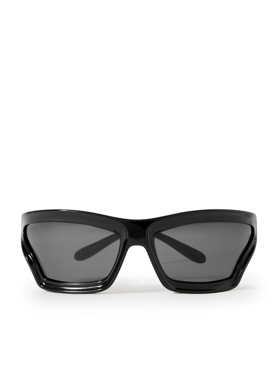 Loewe Paula's Ibiza Sporty Mask Oversized D-frame Acetate Wrap-around Sunglasses In Black