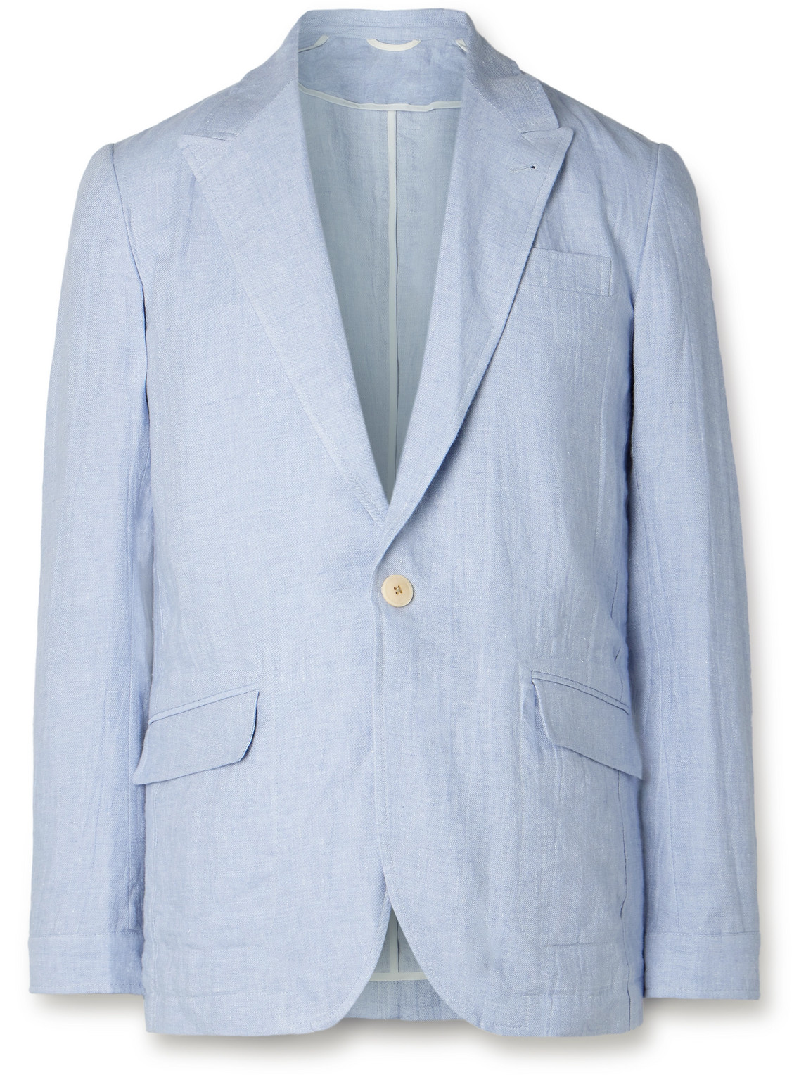 Oliver Spencer Wyndhams Unstructured Linen Suit Jacket In Blue