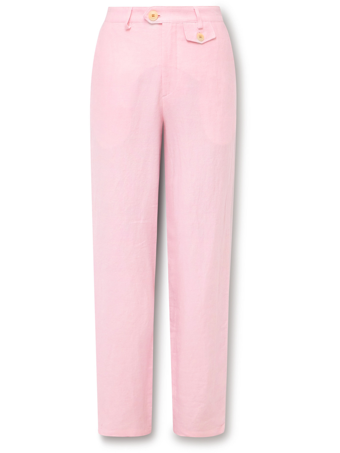 Oliver Spencer Fishtail Slim-fit Linen Suit Trousers In Pink