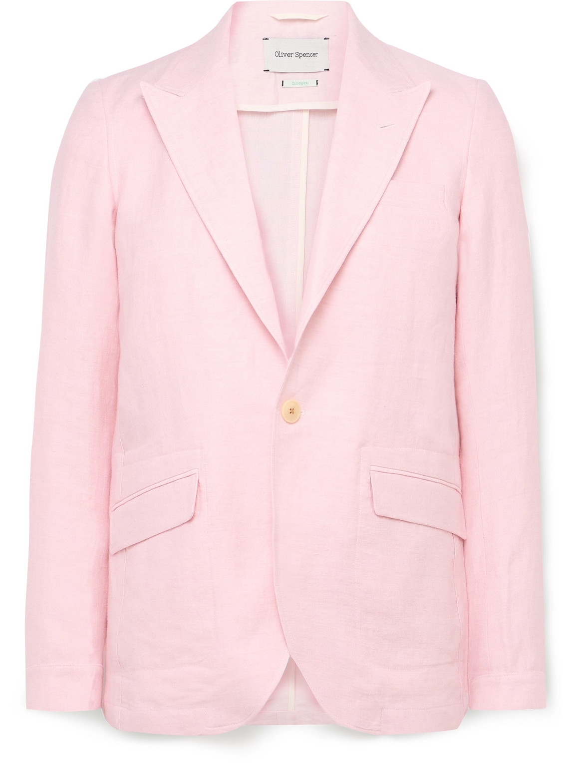 Oliver Spencer Wyndhams Unstructured Linen Suit Jacket In Pink
