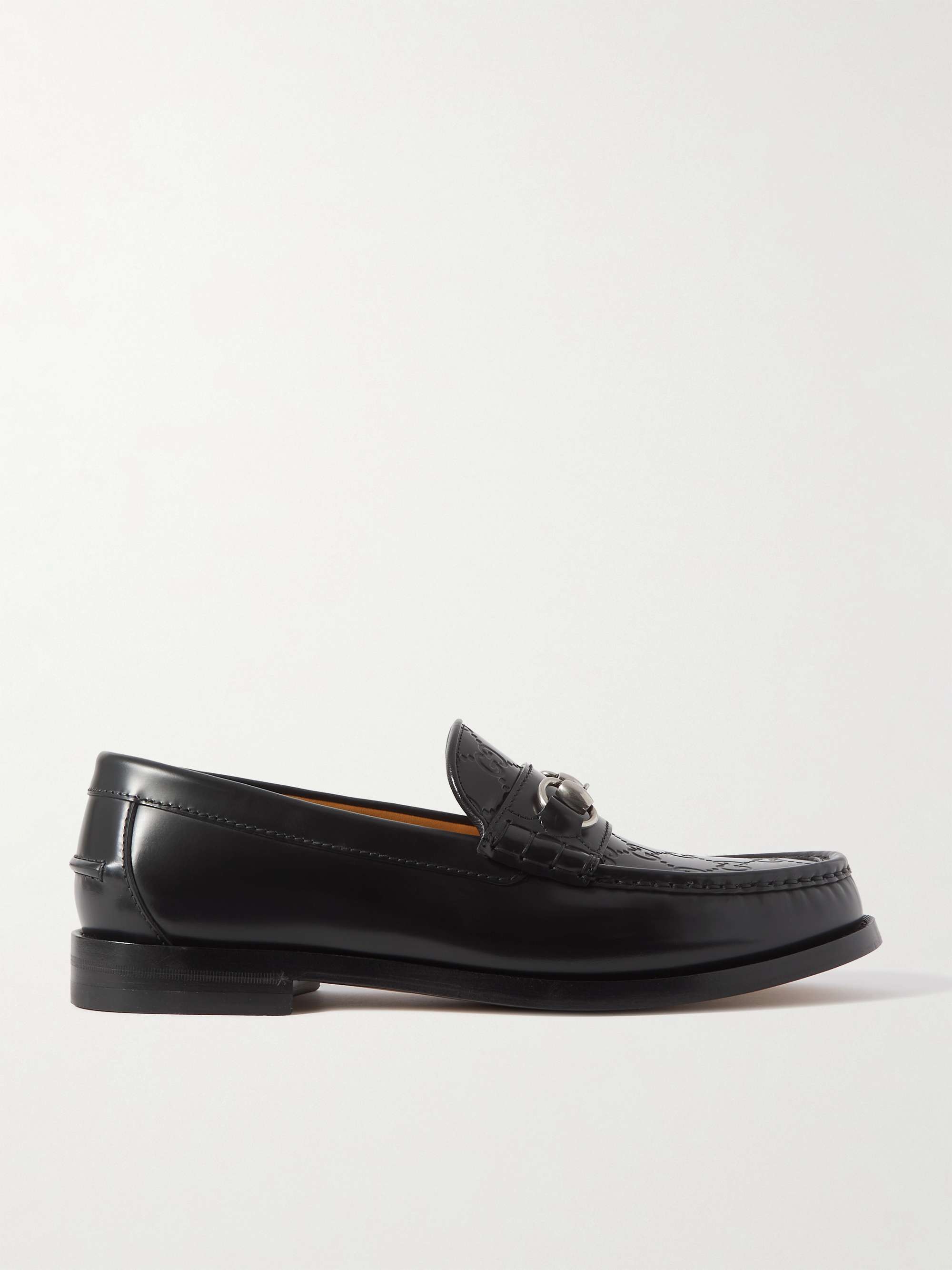 GUCCI Kaveh Logo-Embossed Horsebit Leather Loafers for Men | MR PORTER