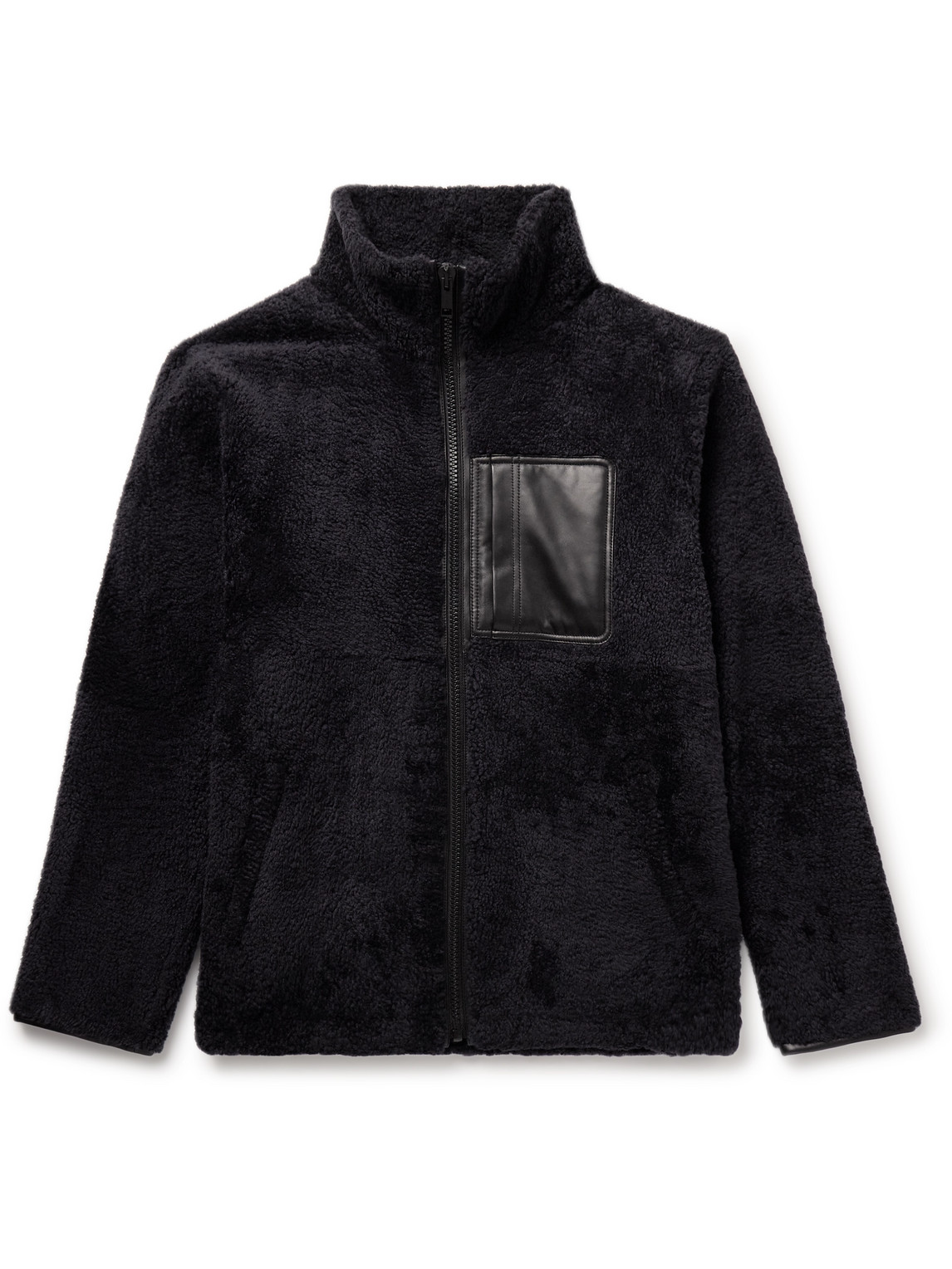 Yves Salomon Reversible Leather-trimmed Shearling And Shell Jacket In Black