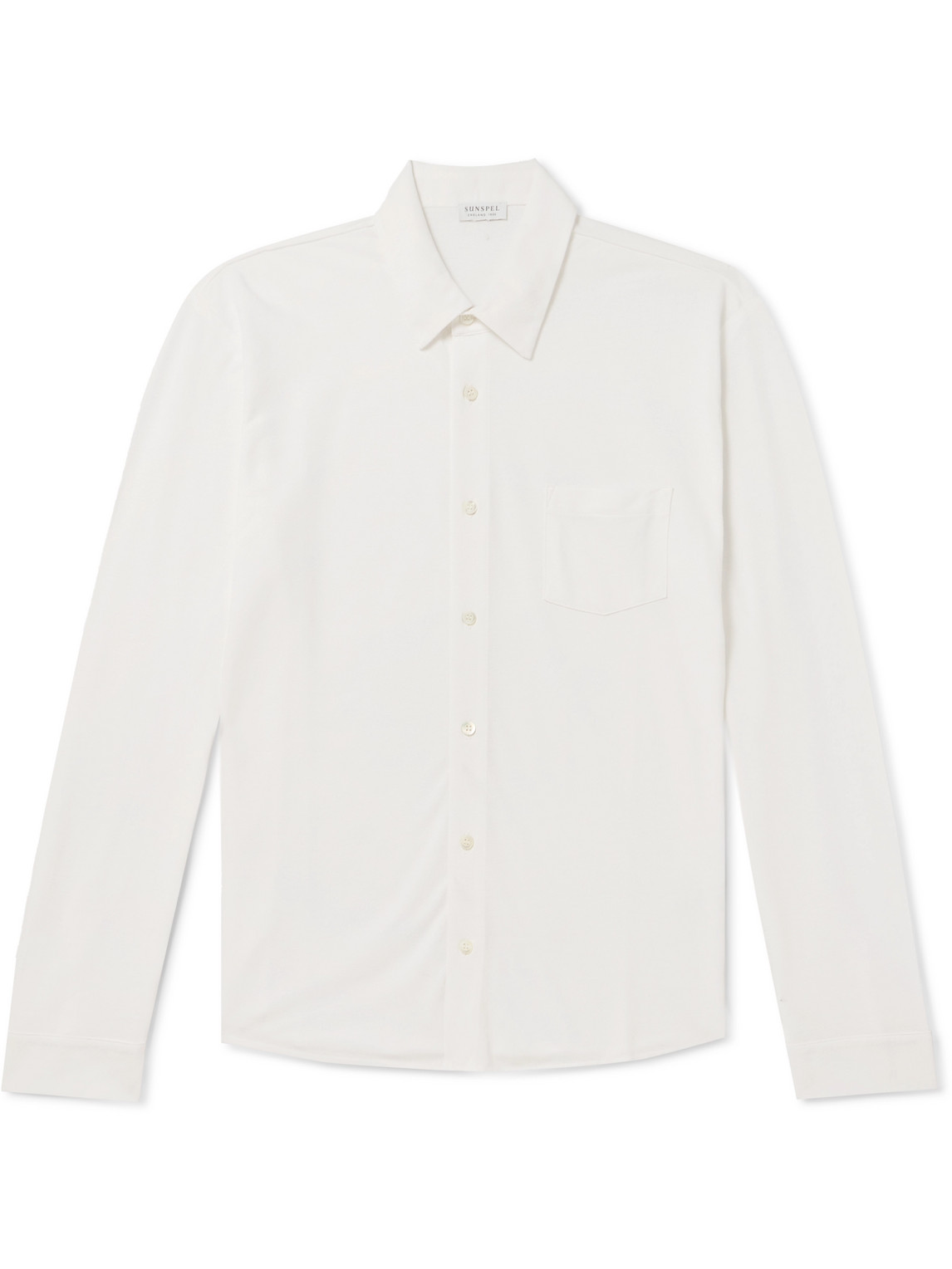 Sunspel Supima Cotton-piqué Shirt In White