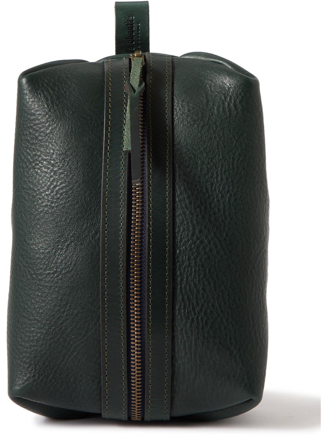 Bleu De Chauffe Zazou Full-grain Leather Wash Bag In Animal Print