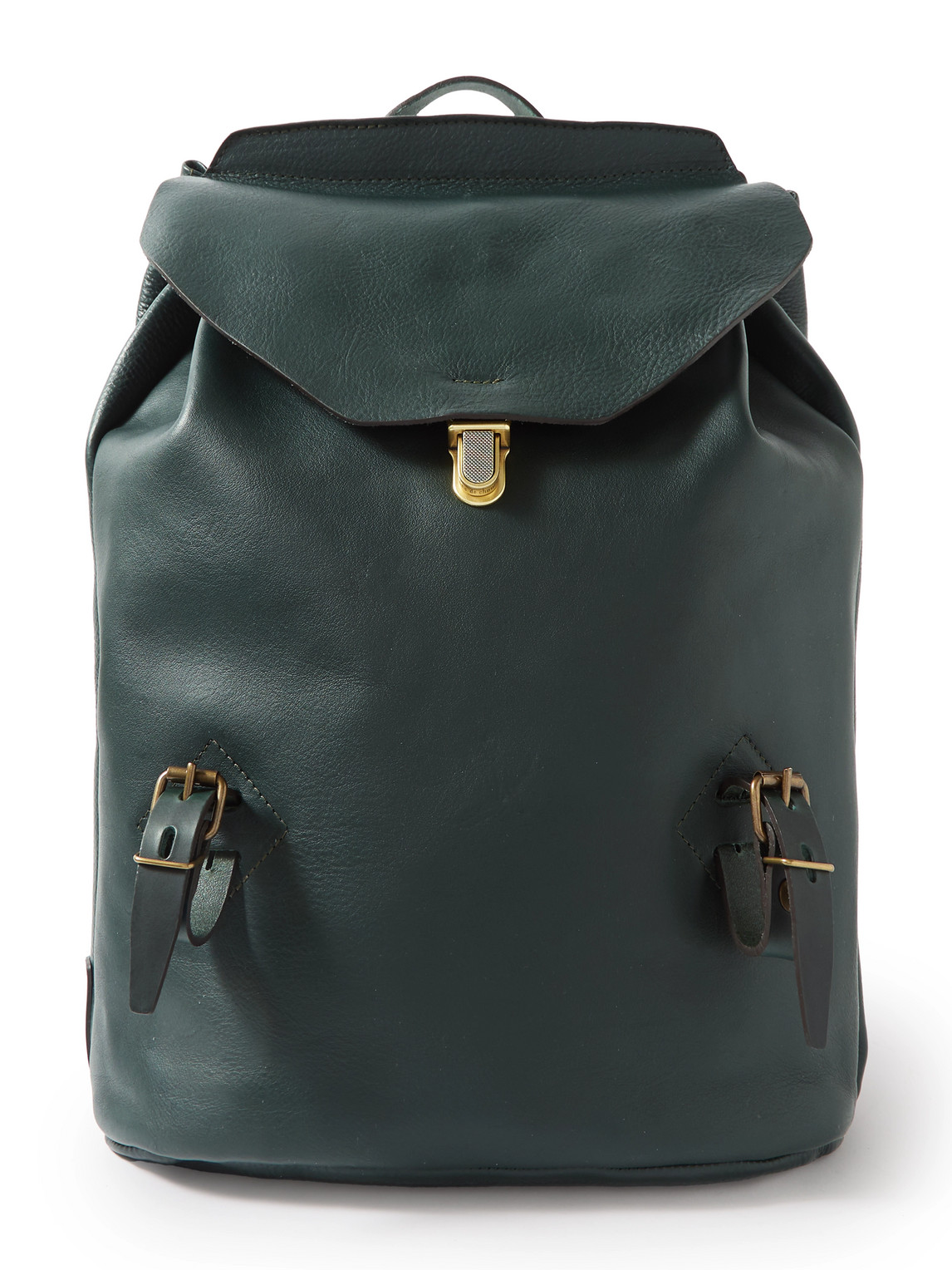 Bleu De Chauffe Zibeline Full-grain Leather Backpack In Green