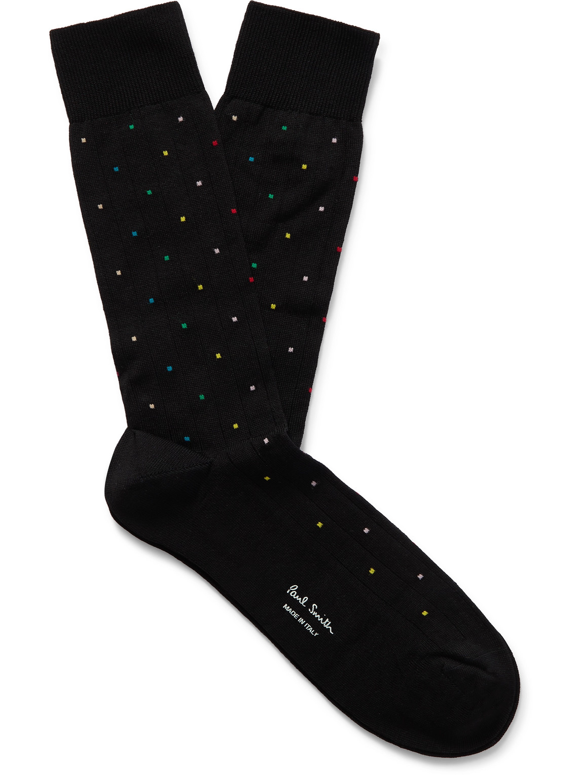 Paul Smith Polka-dot Mid-calf Socks In Black