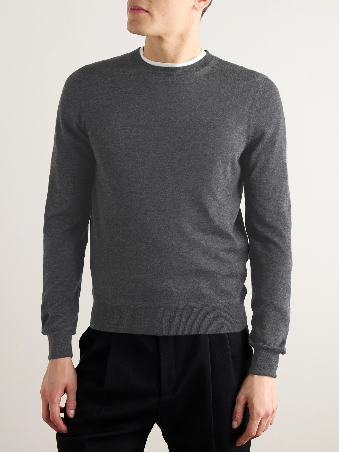Shop Tom Ford Cashmere And Silk-blend Sweater In Gray