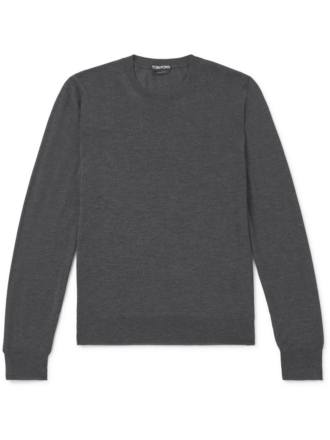 Tom Ford Cashmere And Silk-blend Sweater In Gray