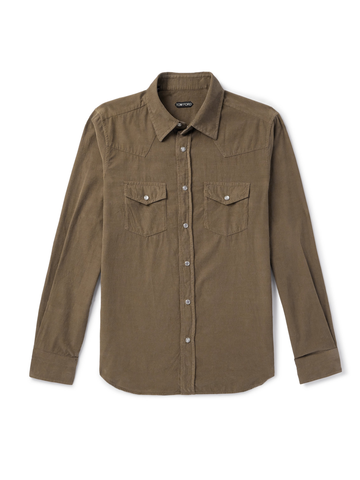 Tom Ford Cotton-corduroy Shirt In Brown