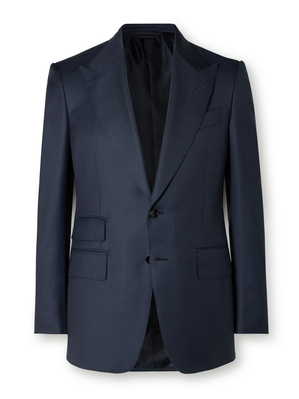 Tom Ford Shelton Sharkskin Slim-fit Wool Suit Jacket In Blue
