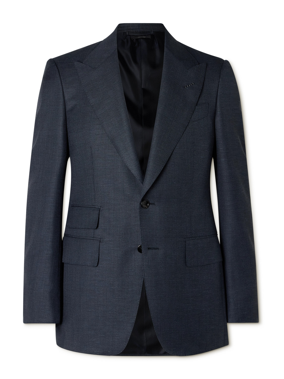 Tom Ford Shelton Slim-fit Wool, Mohair, Linen And Silk-blend Suit Jacket In Blue
