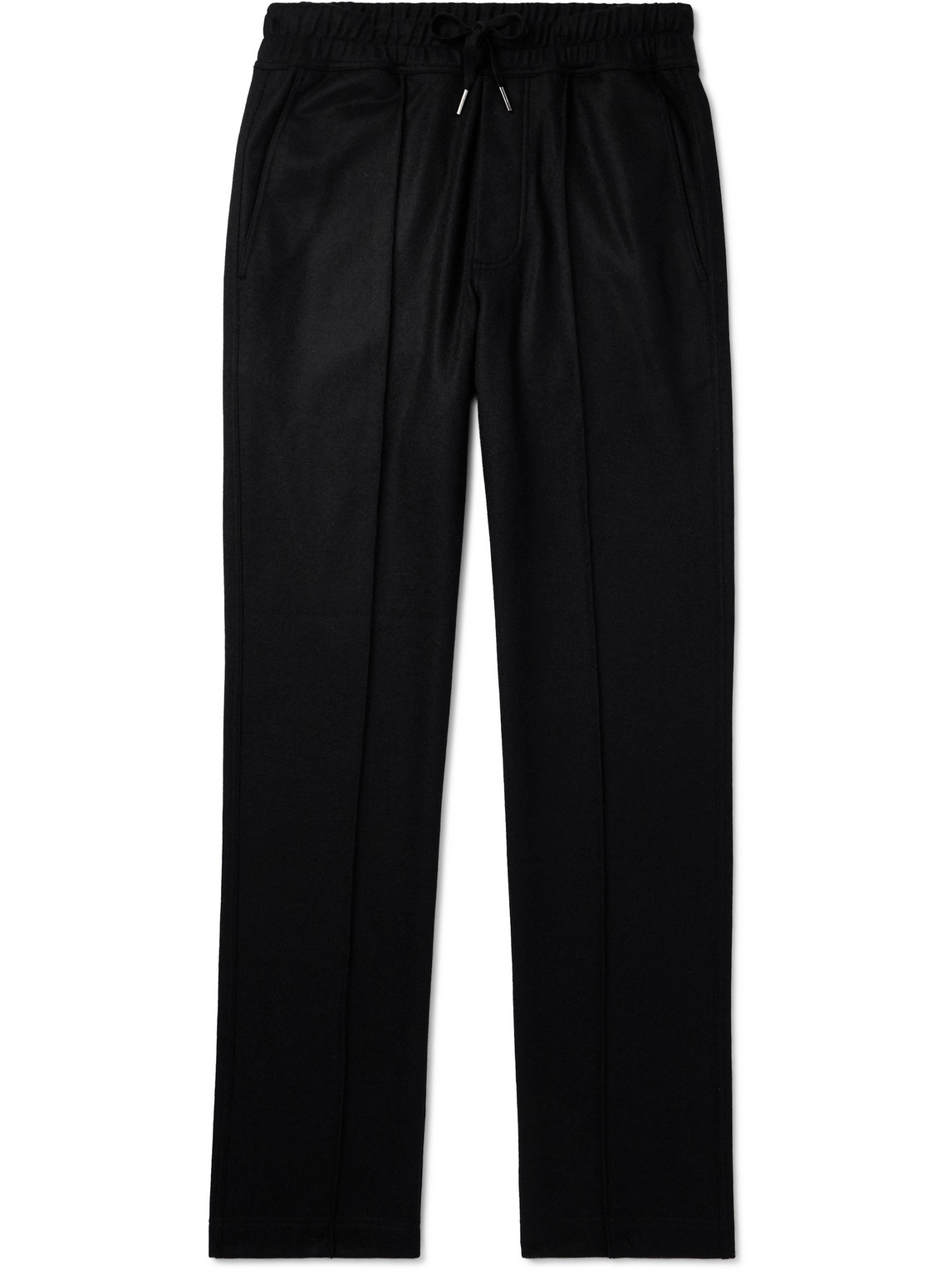 Tom Ford Straight-leg Pleated Cashmere Sweatpants In Black