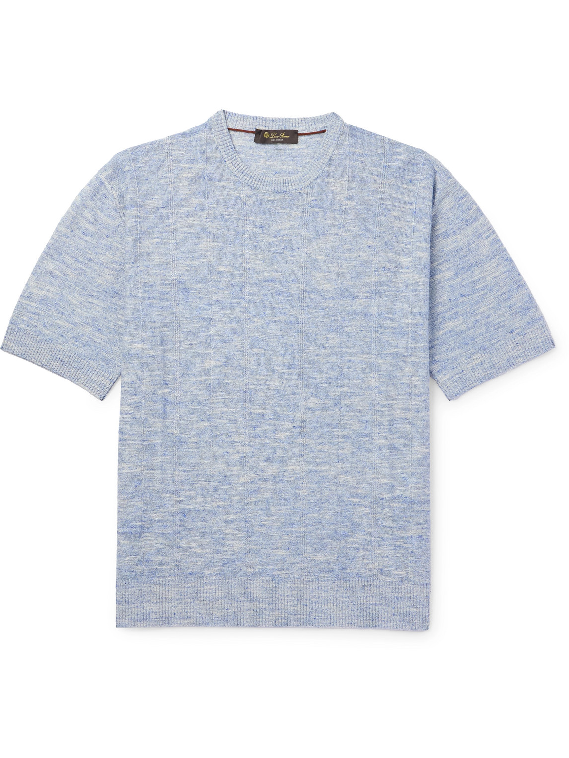 Loro Piana Tori Ribbed Linen And Silk-blend T-shirt In Blue