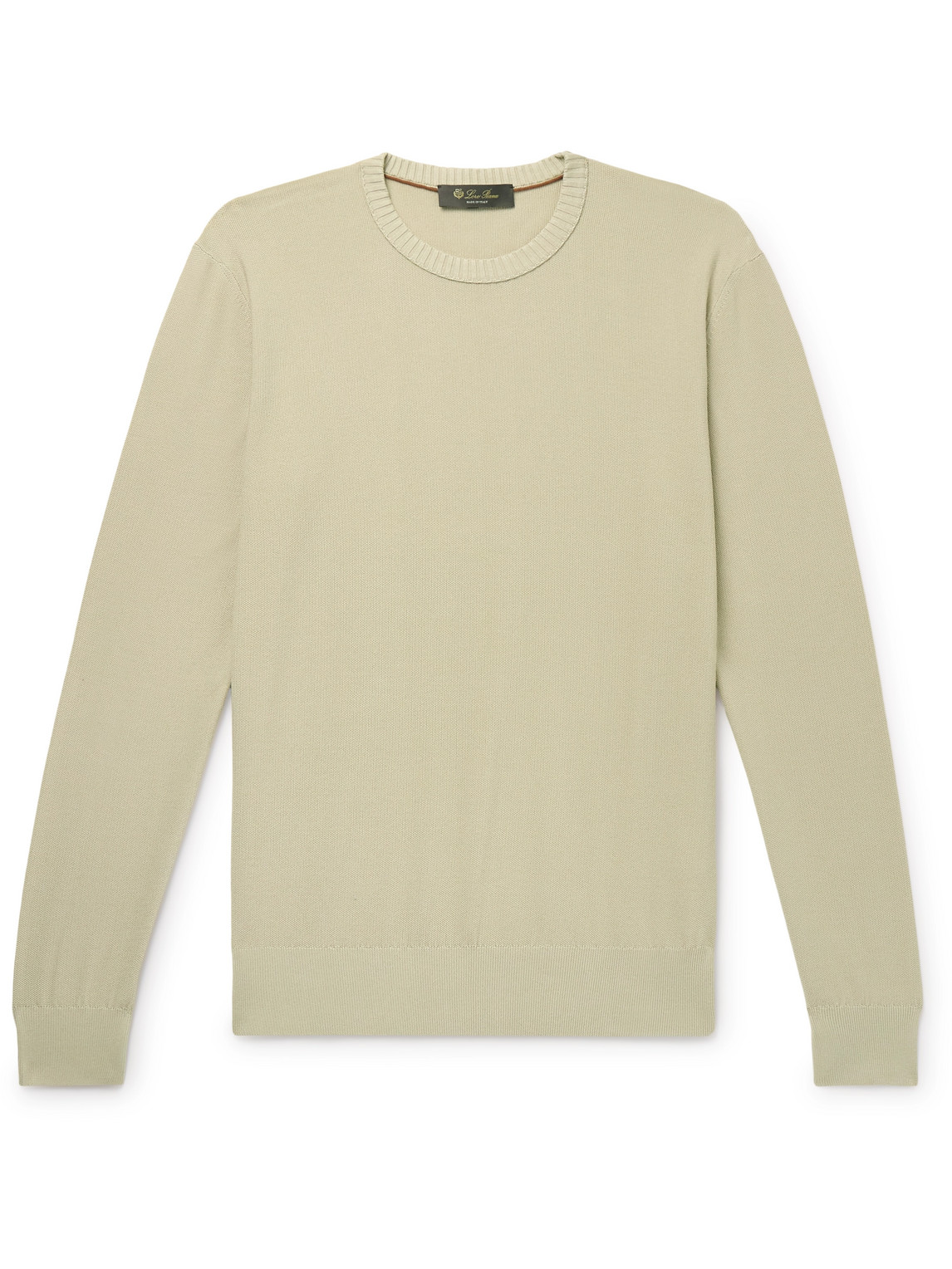 Loro Piana Cotton And Silk-blend Piqué Sweater In Neutrals