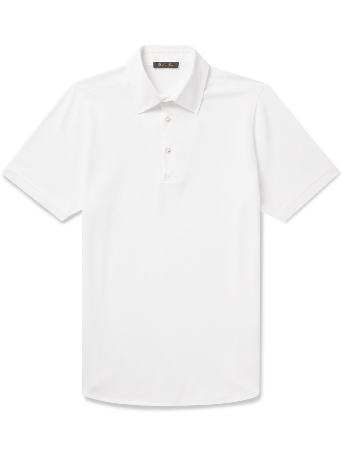 Loro Piana Cotton-piqué Polo Shirt In White