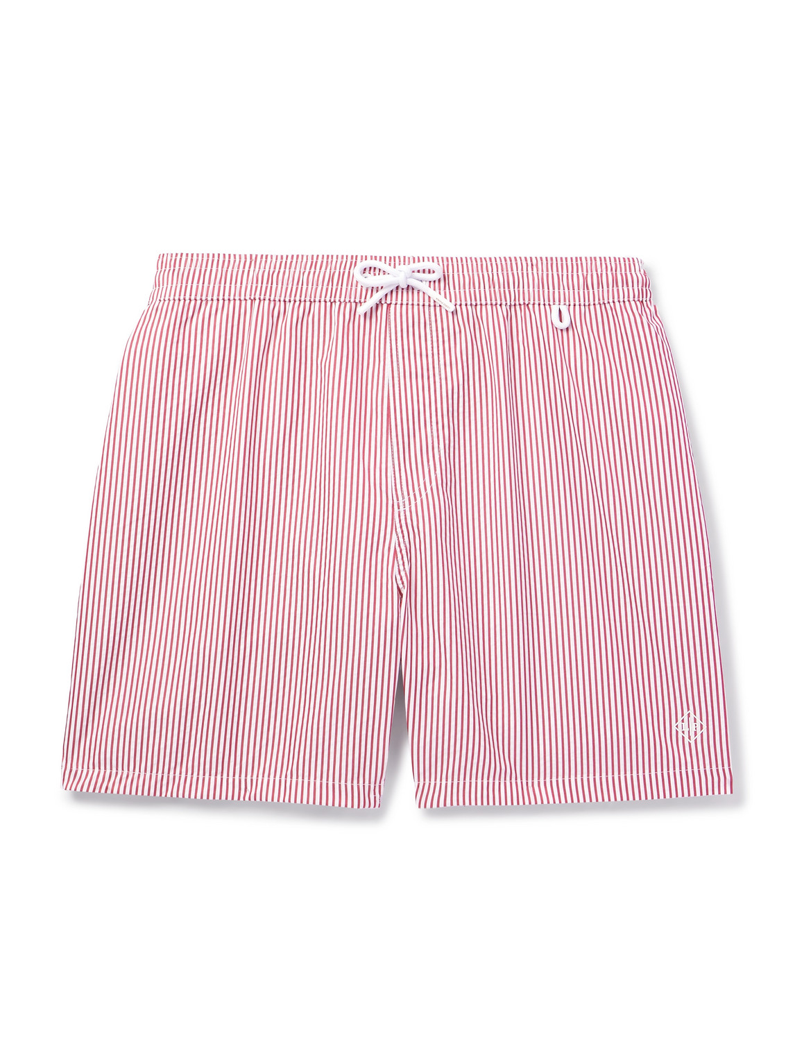 Loro Piana Bay Straight-leg Mid-length Striped Swim Shorts In Pink