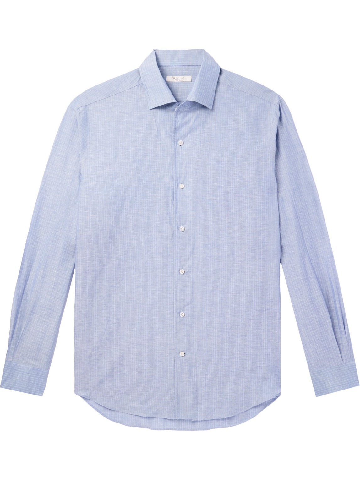 Loro Piana André Striped Slub Linen And Cotton-blend Shirt In Blue