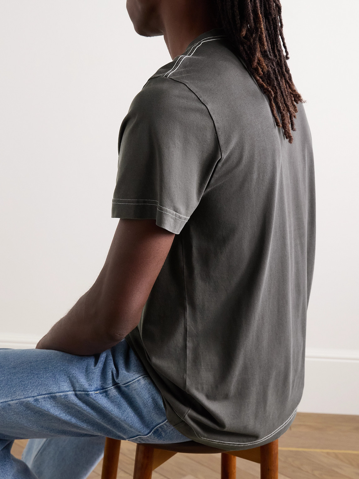 Shop Cdlp Lyocell And Pima Cotton-blend Jersey T-shirt In Gray