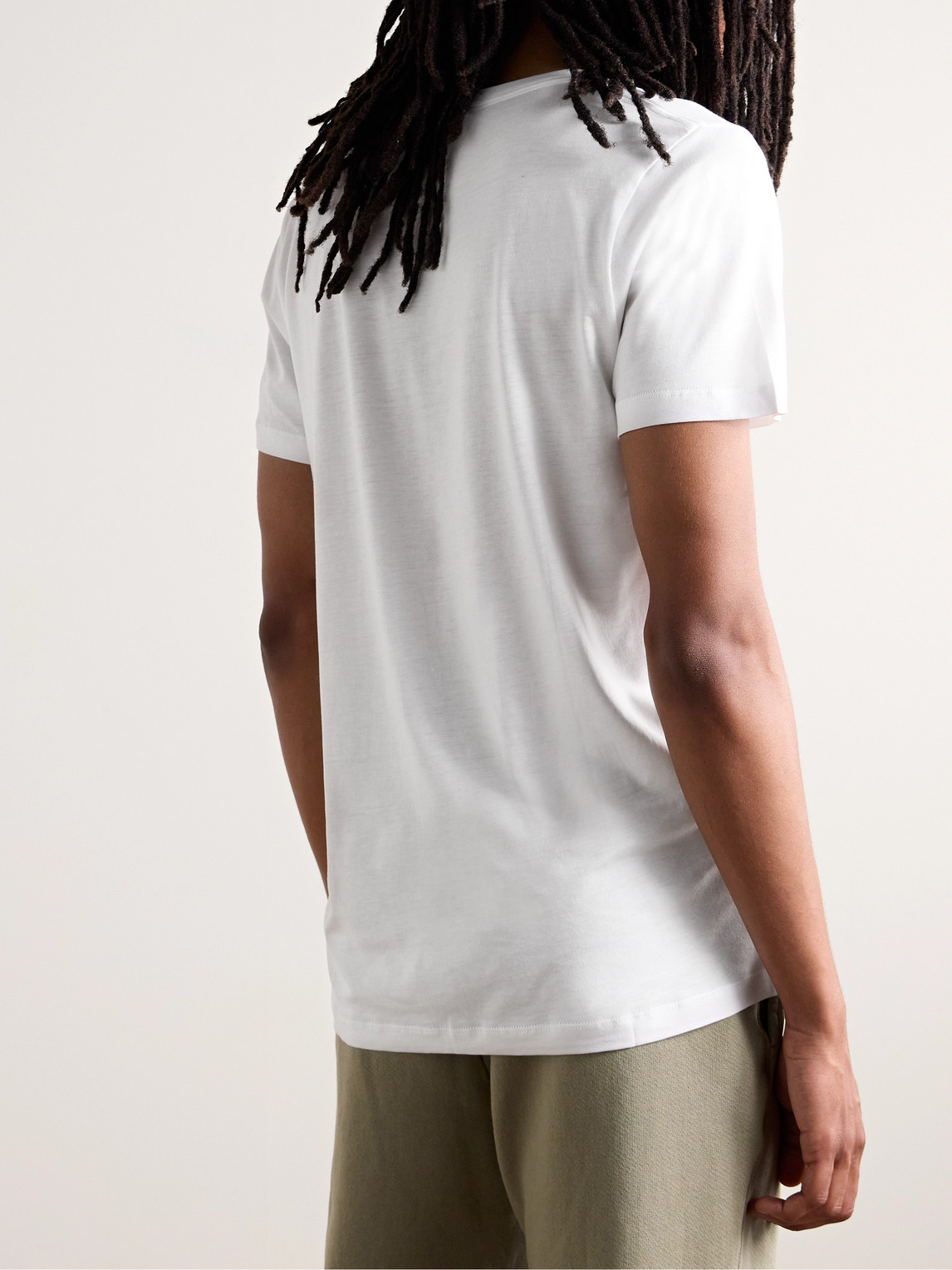 Shop Cdlp Lyocell And Cotton-blend Jersey T-shirt In White