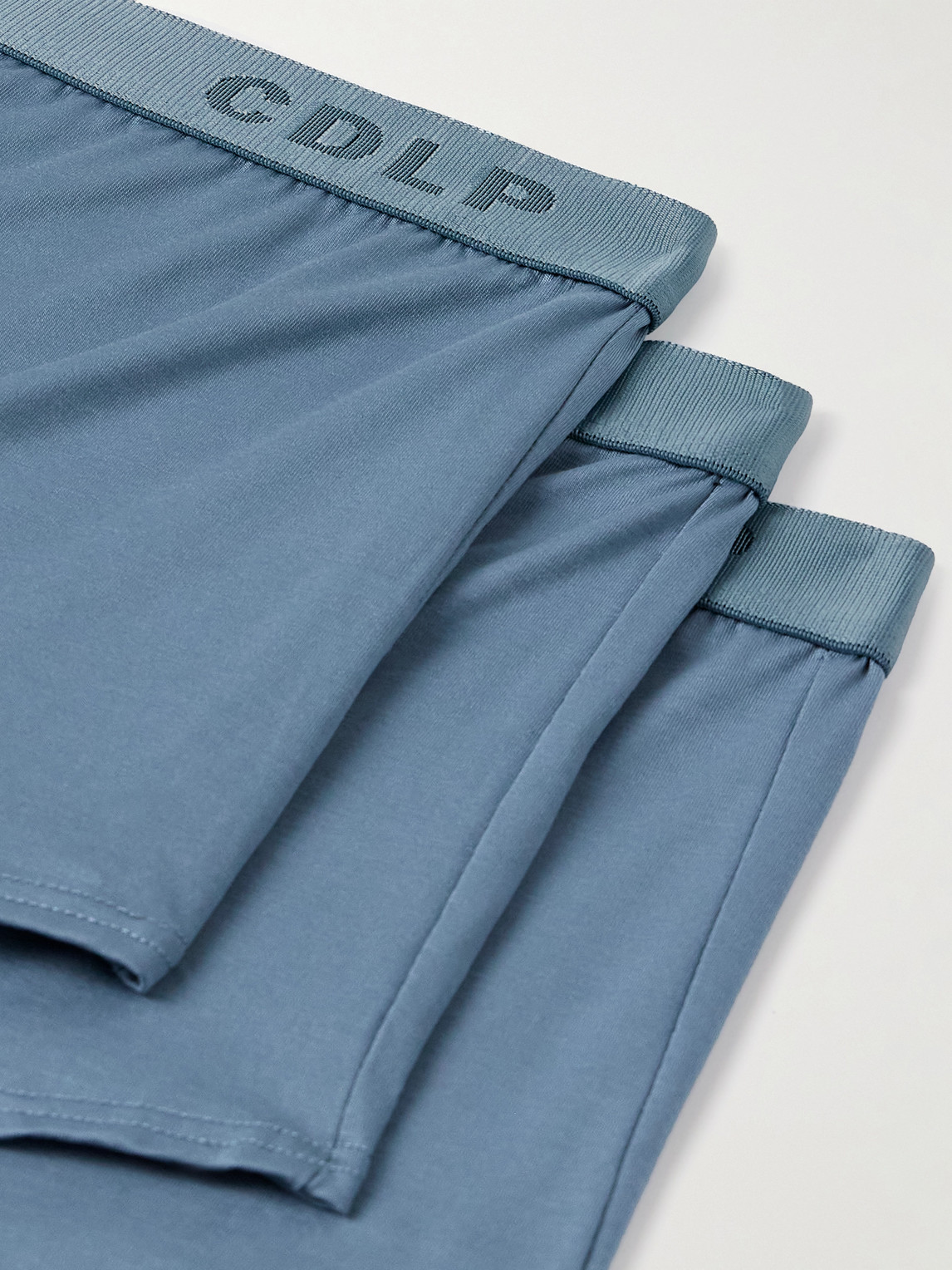 Shop Cdlp Three-pack Stretch-tencel™ Lyocell Boxer Briefs In Blue