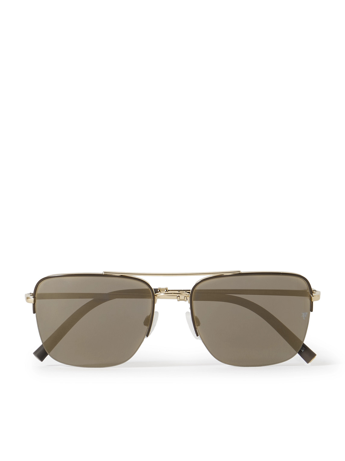 Oliver Peoples Roger Federer Aviator-style Gold-tone Sunglasses In Green