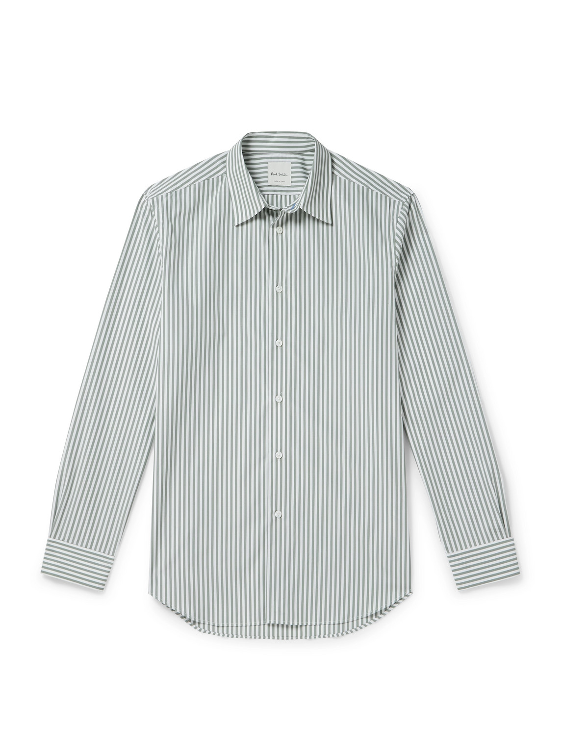 Paul Smith Soho Striped Cotton-poplin Shirt In Green