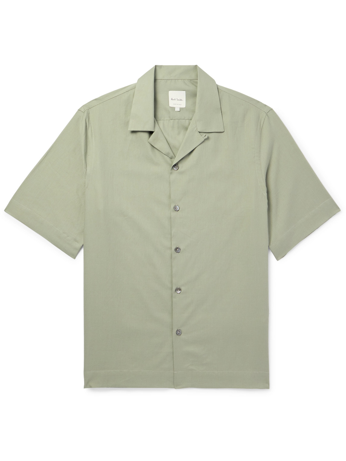 Paul Smith Camp-collar Cotton-twill Shirt In Green