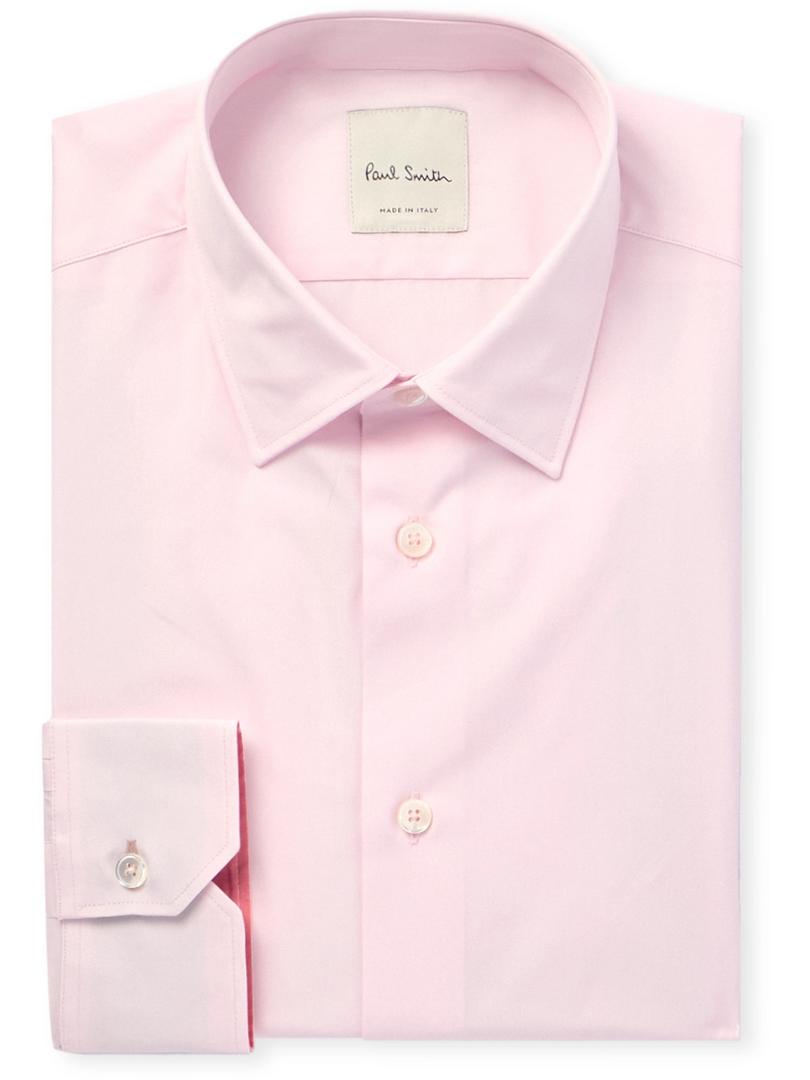 Paul Smith Slim-fit Cutaway-collar Cotton-poplin Shirt In Pink