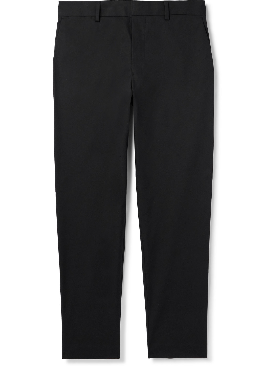Paul Smith Tapered Organic Cotton-blend Twill Chinos In Black