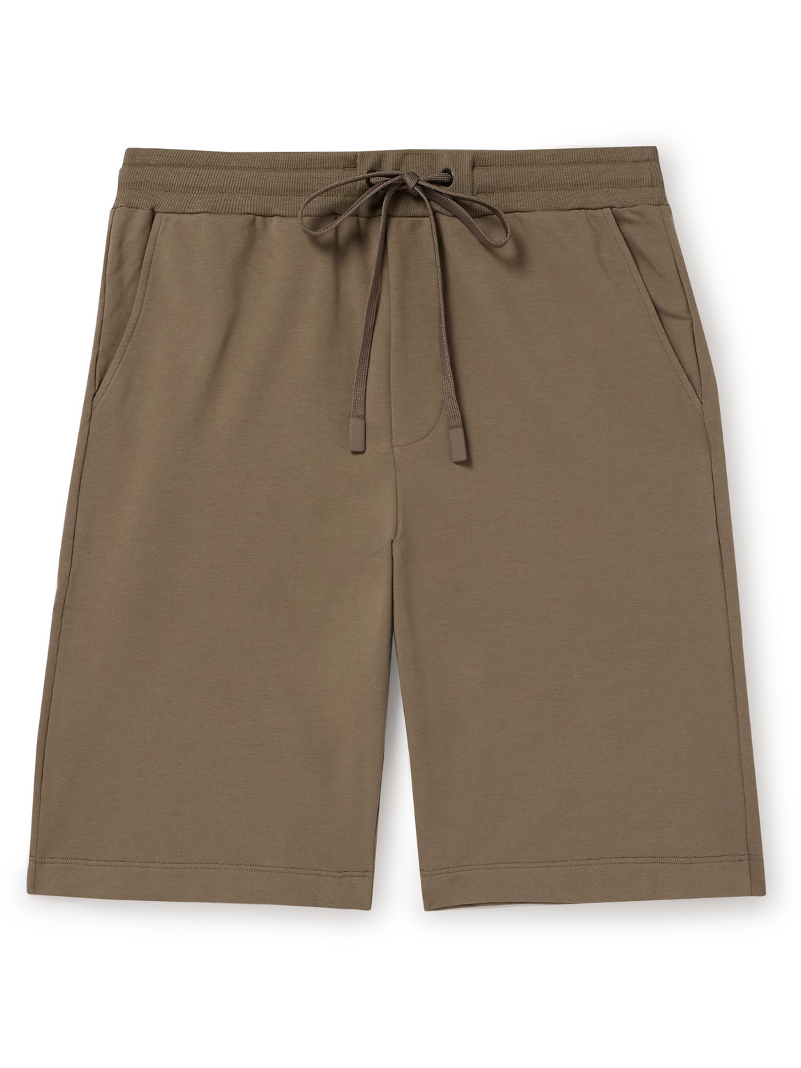 Hanro Natural Living Straight-leg Stretch-cotton Jersey Drawstring Shorts In Neutrals