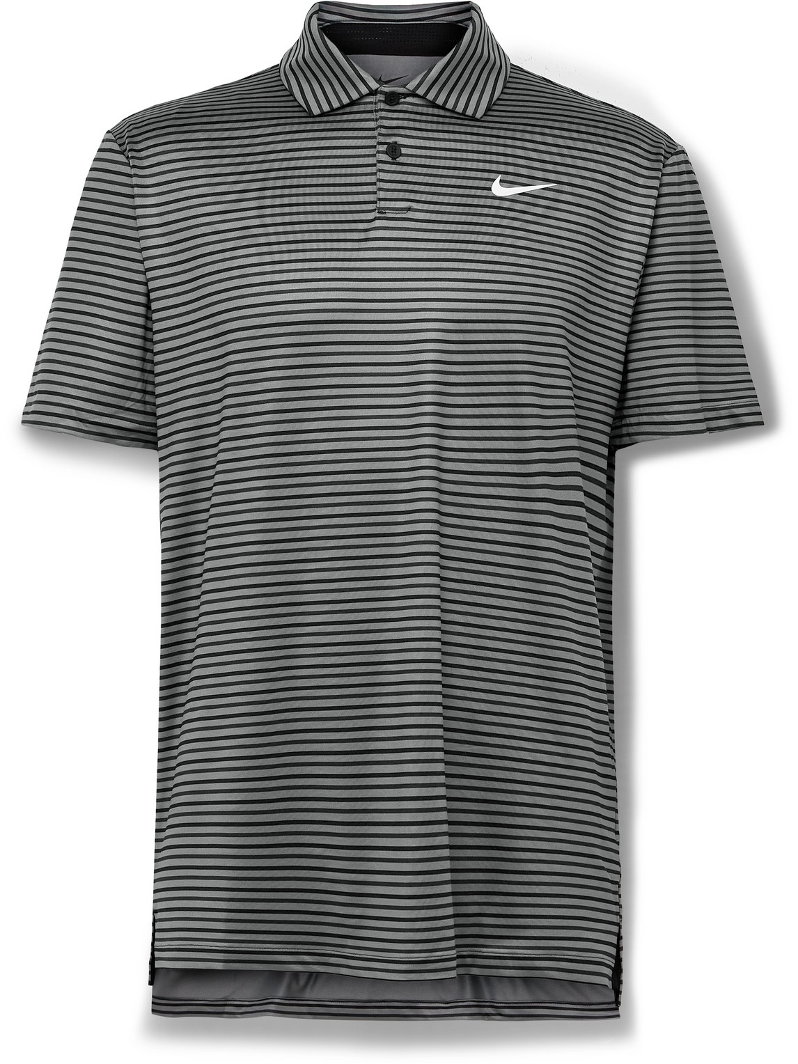 Shop Nike Tour Striped Dri-fit Golf Polo Shirt In Gray